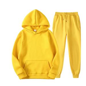 Unisex <b>Purple</b> Hooded Tracksuit Set Solid Color Cotton Sweatshirt Jogger Pants Drawstring Casual Winter Streetwear Reversible - Product Image 6