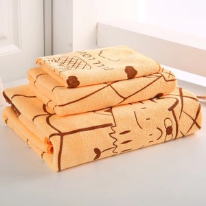 Serviette de toilette en coton doux de qualité supérieure pour salon, spa, salle de sport, hôtel – Vente en gros, impression de dessins animés violets - Product Image 4