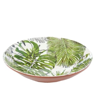 Best Selling Dining Table Decorative Wooden Serving Bowl Classic Design <b>Sticker</b> Enamel Printed Acacia Wooden Bowl - Product Image 1