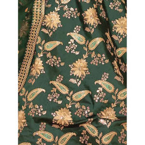Bottle Green Zari Work Art Silk Bridal Lehenga Choli for <b>Wedding</b> - Product Image 3