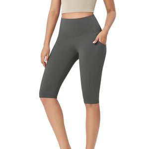 Wholesale Custom Women High Waist Stretch Yoga Training Shorts <b>With</b> <b>Pocket</b> Breathable Fitness Running Gym Activewear Biker Short - Product Image 5