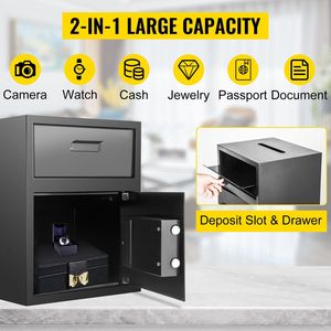 1.7 piedi cubi di deposito digitale blocco di codice elettronico sicuro in acciaio al carbonio materiale deposito Slot due chiavi di emergenza per la casa - Product Image 4
