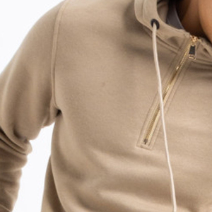 Custom Casual Eco-Friendly 100% Cotton Half <b>Zip</b>-up Hoodie Shorts Set Casual Summer Wear Men’s Hoodies & Sweatshirt Sets - Product Image 3