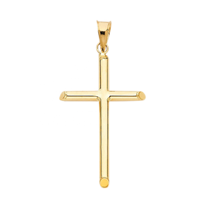 Colgante de cruz latina chapado en oro de 18 quilates, joyería de moda elegante para uso diario, logotipo de embalaje personalizado, regalo cristiano religioso - Product Image 1
