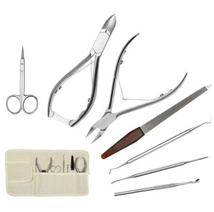 Set de Manicura y Pedicura con Cortaúñas de Acero Inoxidable, 7 Piezas, Bolsa de Lino Enrollable, Herramientas Profesionales para el Cuidado de Uñas de Manos y Pies - Product Image 1