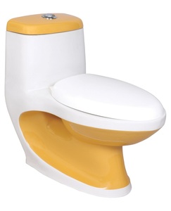 Inodoro de Cerámica Blanco de Diseño Moderno, de Una Pieza, con Sifón, Montado en el Suelo, con Tapa de Asiento de PP, Sanitarios - Product Image 2