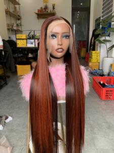 ผมตรงแบบเรีมีกระดูกตรงบ๊อบตัดชั้นเดียวความยาวไหล่ตรงขอบผมจริง - Product Image 2