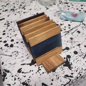 Classic Round Wood <b>Coaster</b> Set Black White <b>Marble</b> Pattern Non-Slip Design Eco-Friendly Custom Thickness for Table Decoration - Product Image 4