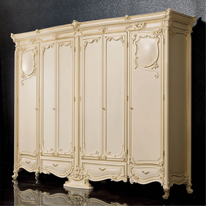 High End Classic French Wardrobe <b>Mirror</b> Door Mahogany Wood Hand Carved Cream Luxury Bedroom Furniture Customized for Villa Hotel - Product Image 2