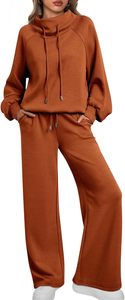 Survêtement en polaire pour femmes d'hiver |   Ensemble de vêtements de sport épais et chauds |   Ensemble de survêtement et de jogging 2 pièces pour temps froid - Product Image 3