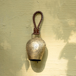 Sonnette de porte décorative en métal, motif floral lotus, cloche d'entrée rustique pour la maison, le jardin, décoration murale, cadeau, vente en gros - Product Image 5