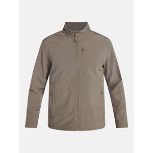Chaqueta de Forro Polar para Hombre con Cuello Alto, Cierre de Cremallera, Resistente al Viento, Informal, para Otoño, Color Sólido, Corte Regular, Exterior de Poliéster - Product Image 1