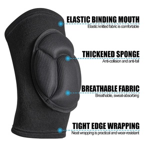 Genouillères élastiques rembourrées en éponge de polyester anti-collision, protection pour moto, sports et travail - Product Image 5