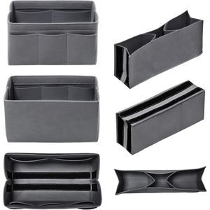 Organisateur de sac en feutre gris grand format pour sac fourre-tout, 14 poches, organisateur de sac à clipser - Product Image 3