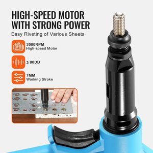 Kit di Utensili Pneumatici per Rivettatura ad Aria Compressa 20.2KN con Pistola per Rivetti a Strappo e Pistola Idraulica per Rivetti, Kit Meccanico - Product Image 4