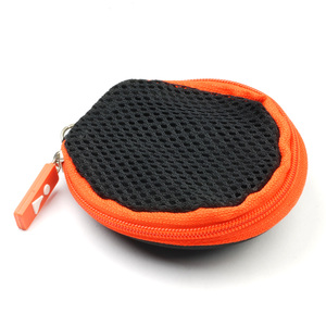 Étui portable à fermeture éclair pour écouteurs noir avec bordure violette, sac de rangement pour casque, étui en EVA - Product Image 4