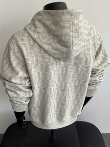 เสื้อฮู้ดดี้ผู้ชายคุณภาพสูง 400 GSM ผ้าฝ้าย 100% หนานุ่ม ยืดหยุ่นเล็กน้อย ทรงหลวมไหล่ตก พิมพ์ลายดิจิทัลตามสั่ง - Product Image 4