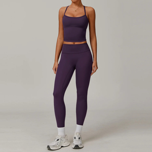 <b>Top</b> Trending Women's Yoga Set 2026 New Arrival Breathable Lightweight 2-Piece Sleeveless Elastic Waist with Custom Logo - Product Image 6