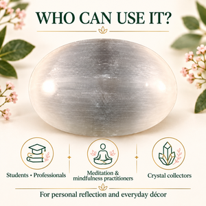 Natural Selenite Palm Stone Oval Crystal Hand Polished White Gemstone for Meditation Cleansing Home Decor Gift - Product Image 3