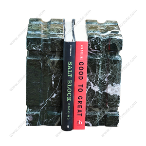 Meilleures ventes : Serre-livres en marbre vert jungle au design unique, support décoratif pour la maison, cadeau spécial, support de livres en marbre - Product Image 3