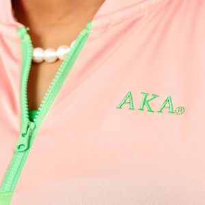 Polo de punto con cremallera AKA, color rosa, para mujer, manga corta, con cuello y cremallera de un cuarto, premium, informal, para golf. - Product Image 3