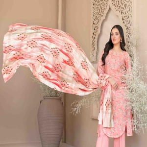 Belle robe Panjabi en viscose trois pièces élégante pour femmes tenue décontractée pakistanaise mariages fêtes autres occasions conçues - Product Image 4