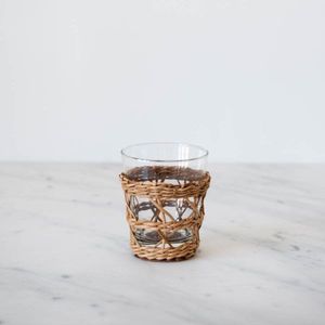 Elegant Water Hyacinth Tumbler Holder For Glassware <b>Storage</b> And Natural Tabletop Decorative Presentation - Product Image 3