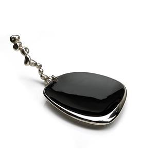 Modern <b>Ceramic</b> Tissue Holder Black With Silver Napkin <b>Ring</b> Convenient Design - Product Image 3