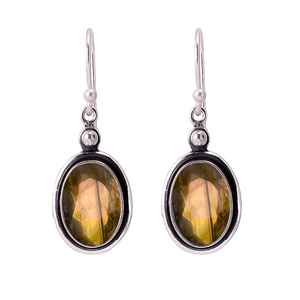 Boucles d'oreilles pendantes en labradorite faites à la main, bijoux en argent sterling 925, pierres précieuses, boucles d'oreilles de luxe, cadeau pour femme - Product Image 4