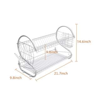 Escurridor de Platos Multifuncional en Forma de S YS con Estante de Doble Capa para Recoger Cuencos, Palillos y Cucharas - Product Image 5