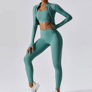 Pakistan Manufacture Unique Design Women 3 Piece <b>Yoga</b> <b>Set</b> Outdoor Use Polyester Made Women 3 Piece <b>Yoga</b> <b>Set</b> - Product Image 1