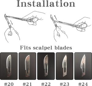 Manche de scalpel n° 4, porte-lame en acier inoxydable, certifié CE, entièrement autoclavable, instrument chirurgical de classe I, manuel - Product Image 4