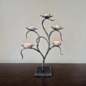 <b>Tree</b> Shape Silver Multi Candle Holder Elegant Metal Decorative <b>Stand</b> For Café And Lounge Table Styling For Premium Look - Product Image 5