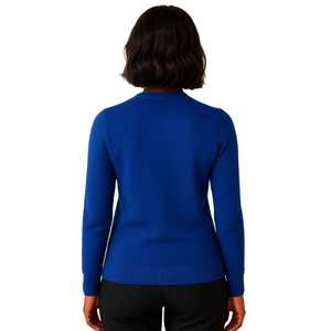 Cárdigan de punto azul real Zeta Phi Beta con cuello con volantes blancos y letras griegas bordadas, suéter de la hermandad universitaria. - Product Image 4