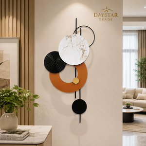 DAYSTAR TRADE Escultura de Pared Metálica Geométrica Abstracta Moderna, Decoración Artística de Alta Calidad, Paquete Multipieza, para Sala de Estar, Boda - Product Image 1