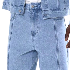 Ensemble streetwear personnalisé 2026 : Veste en jean délavée et pantalon en denim deux pièces pour homme, tailles plus - Product Image 6
