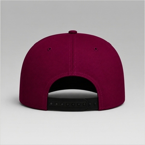 Premium Burgundy & <b>Black</b> <b>Baseball</b> <b>Cap</b> – Adjustable 6 Panel Snapback Hat with Embroidered Logo - Product Image 5
