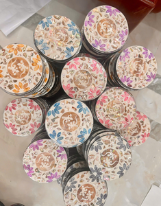 Posavasos redondos artesanales con incrustaciones de nácar, recipientes decorativos de mosaico de conchas con varios diseños de Vietnam - Product Image 2