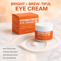 Crème Contour des Yeux Éclatante Vitamine C et Caféine – Atténue Cernes et Poches – Hydratation 24H – Acide Hyaluronique – Marque Blanche