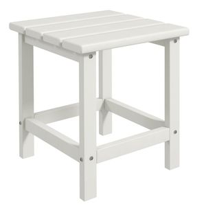 Tavolino da Esterno Adirondack Bianco 15 Pollici in HDPE Resistente alle Intemperie per Veranda, Piscina, Balcone - Product Image 1