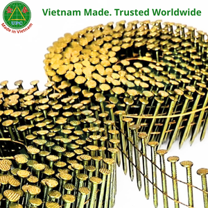 Clous à vis de 1-3/4 pouces avec tige filetée, revêtement jaune, pour pistolet à clous pneumatique, utilisation pour palettes, prix de gros, provenant d'usine vietnamienne - Product Image 1