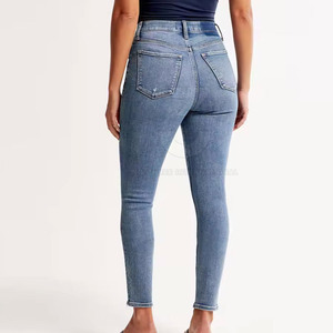 Pantalones Vaqueros Casuales de Invierno para Mujer, Diseño Personalizado de Alta Calidad, Cintura Alta, Elásticos, 100% Algodón, Transpirables, Ecológicos, OEM - Product Image 3