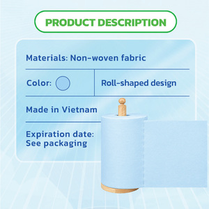 Rouleau de lingettes de nettoyage ménager super absorbantes Krclean, style bleu uni, serviettes de cuisine non tissées, réutilisables, multi-usages - Product Image 3