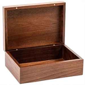 Polished Wooden <b>Keepsake</b> <b>Box</b> with Hinged Lid and Magnetic Closure Rustic Storage Organizer - Product Image 1