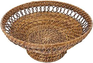 Corbeille à fruits élégante en rotin, très vendue, s'intègre parfaitement aux fruits et aux fleurs aux couleurs vives. - Product Image 3