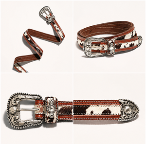 Cinturones de Cuero con Pelo de Vaca Estilo Vaquero, Accesorios de Cuero Personalizados al por Mayor de Divine International - Product Image 1