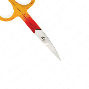 Tijeras de uñas de acero inoxidable con mango degradado en plata y naranja rojizo, profesionales, afiladas, de alta calidad. - Product Image 2