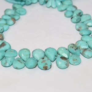 100% naturel Arizona Turquoise à facettes perles en forme de poire 5*7 8*10mm 13 pouces Briolette Turquoise fabrication de bijoux Rondelle - Product Image 1