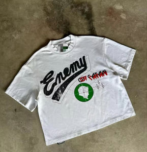 Camiseta Vintage con Logotipo Personalizado OEM, 100% Algodón, Impresión por Serigrafía, Lavado a la Piedra, Camiseta Hip Hop para Hombre - Product Image 3