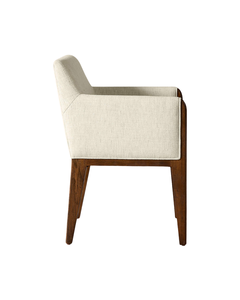Sillón de Comedor Moderno Tapizado con Patas de Madera, Tela de Microfibra, Cómodo para el Hogar, Muebles de Comedor, Hoteles y Restaurantes - Product Image 6